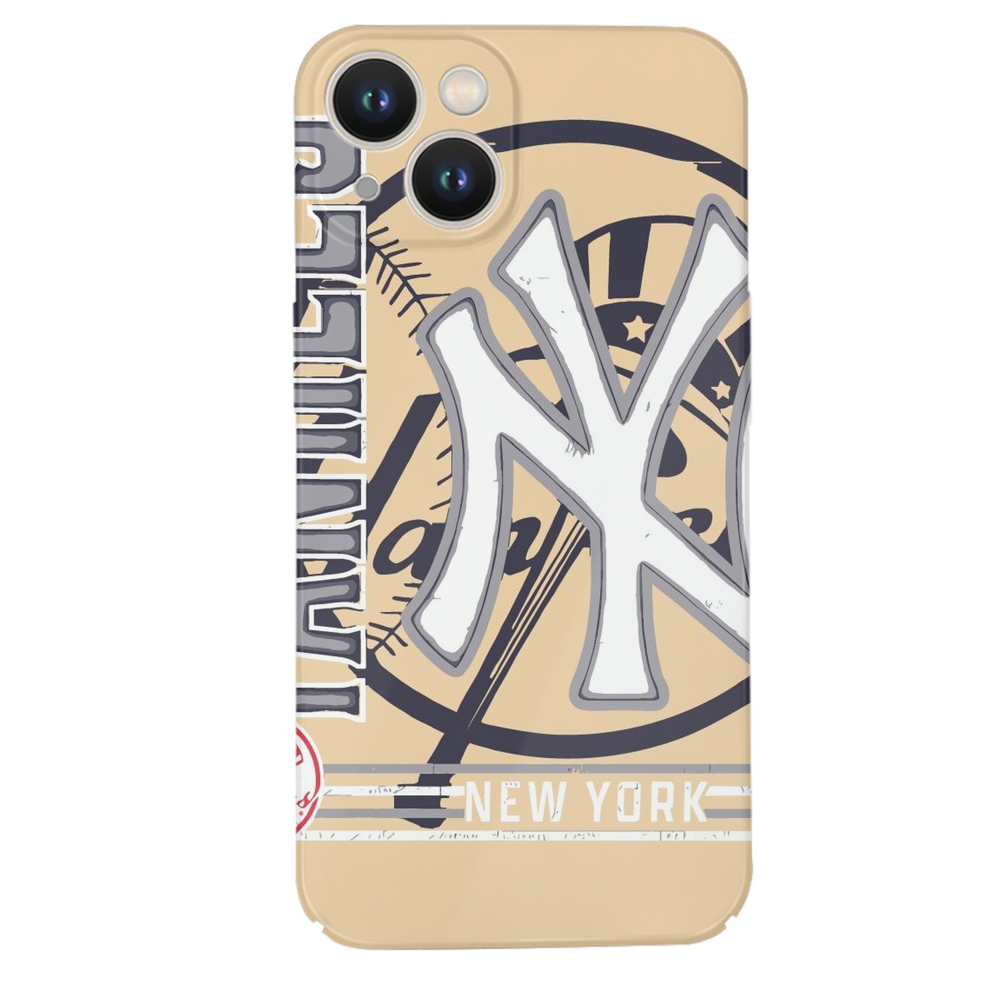 Vintage New York Yankees Logo In Crisp IPhone 14 Series Full-Cover Hard Case – Shockproof With Raised Camera Protection – Precise Cutouts, Wireless Charging Compatible – Durable, Anti-Yellowing, Easy To Clean